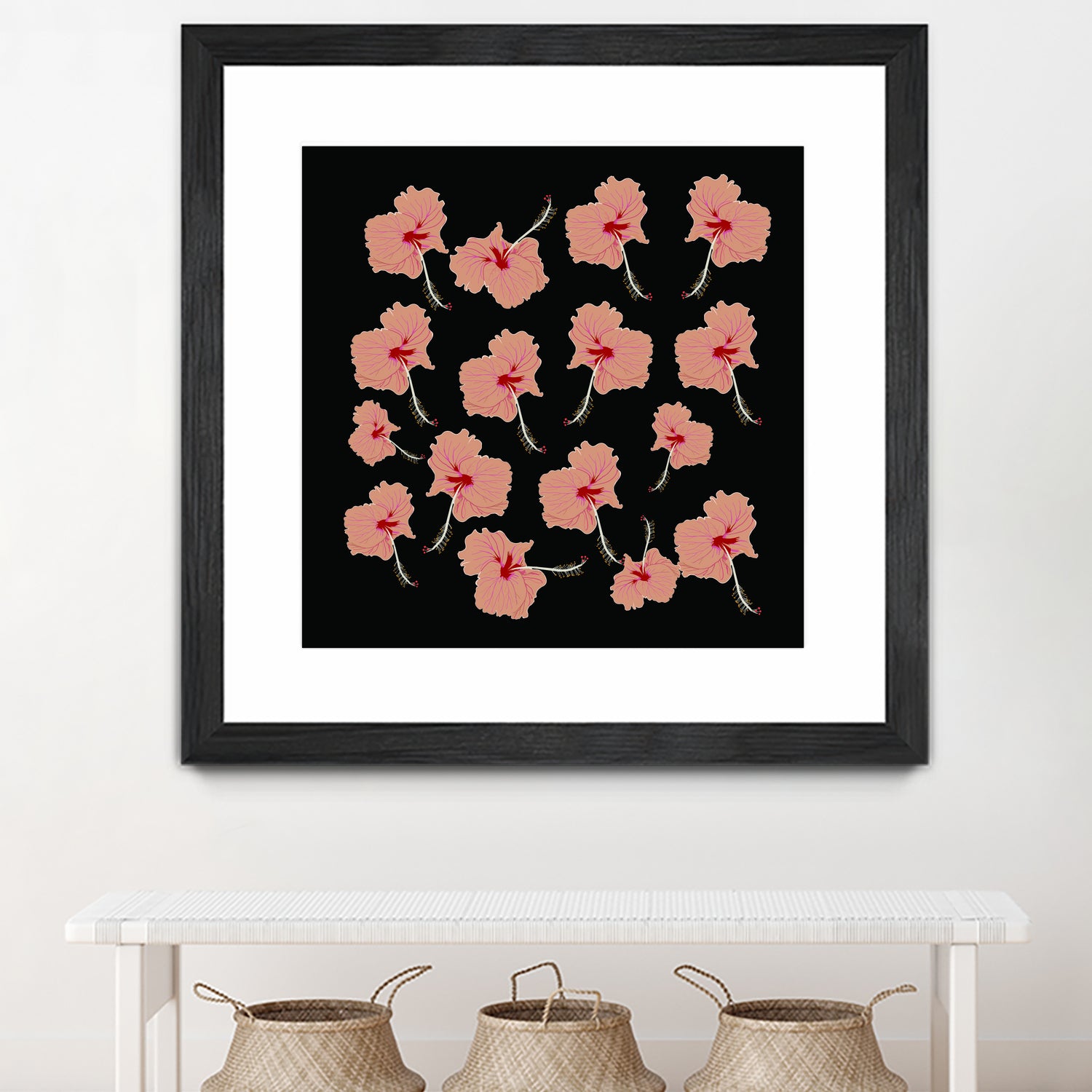 Delicate Hibiscus Flowers by Vanka Manitarka on GIANT ART - pink digital painting