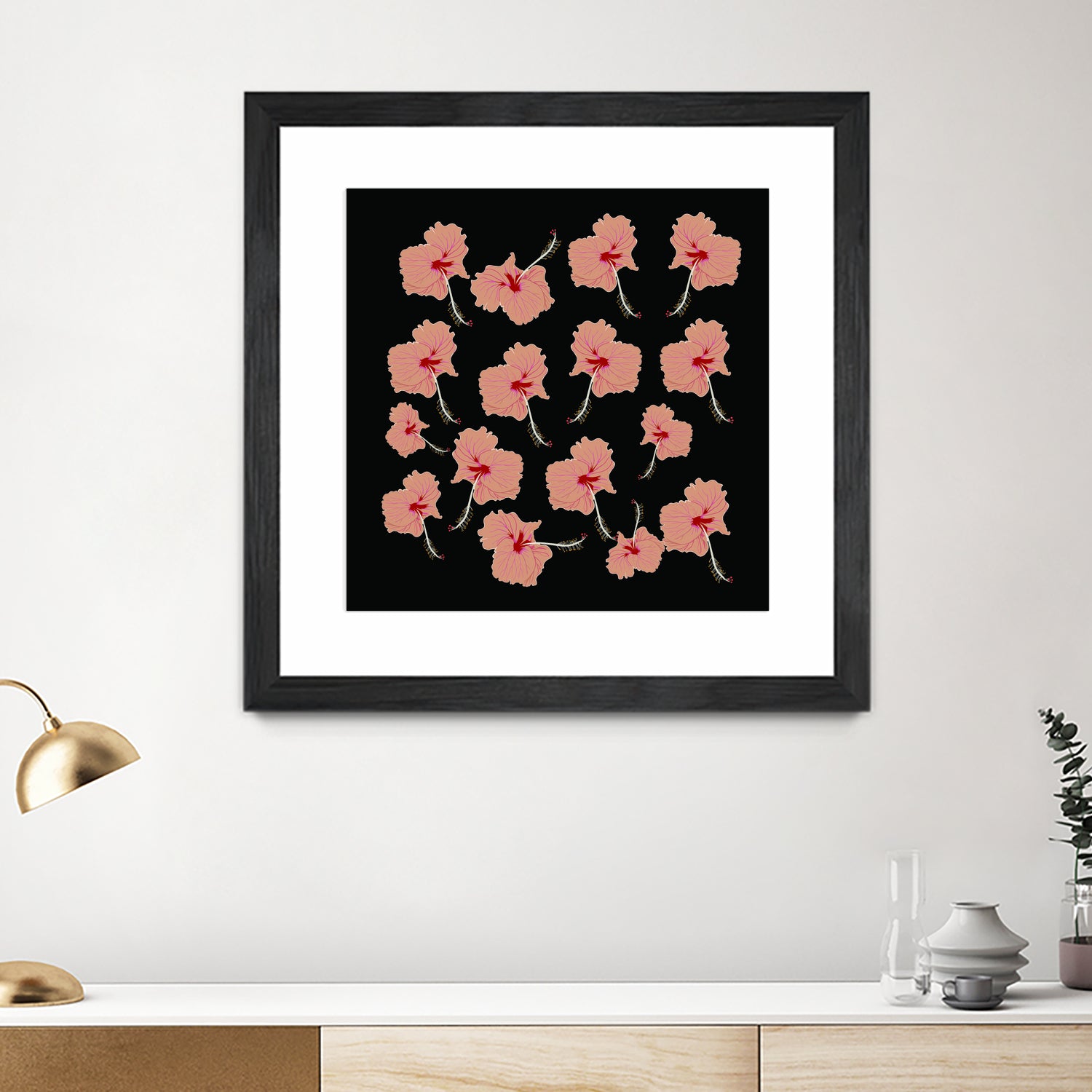 Delicate Hibiscus Flowers by Vanka Manitarka on GIANT ART - pink digital painting