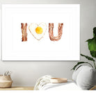 I Heart You Bacon and Egg by Olga Shvartsur on GIANT ART - yellow cartooning