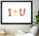 I Heart You Bacon and Egg by Olga Shvartsur on GIANT ART - yellow cartooning