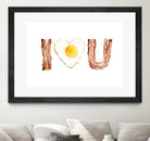 I Heart You Bacon and Egg by Olga Shvartsur on GIANT ART - yellow cartooning