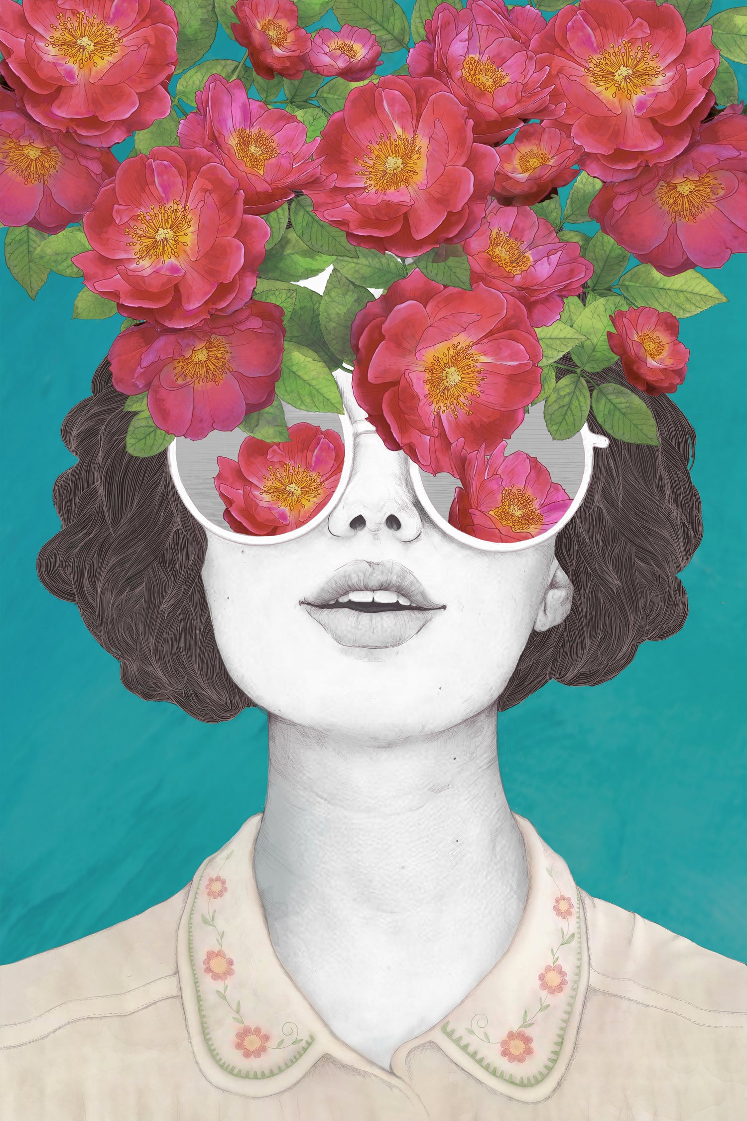 The optimist // rose tinted glasses by Laura Graves on GIANT ART - pink digital drawing