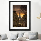 Eiffel Tower Gold Sky by Jose Crespo on GIANT ART - orange photo illustration