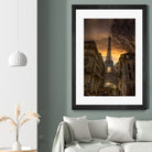 Eiffel Tower Gold Sky by Jose Crespo on GIANT ART - orange photo illustration