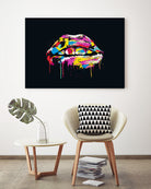Colorful lips by Solti Balázs on GIANT ART - black digital painting