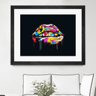 Colorful lips by Solti Balázs on GIANT ART - black digital painting