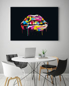 Colorful lips by Solti Balázs on GIANT ART - black digital painting