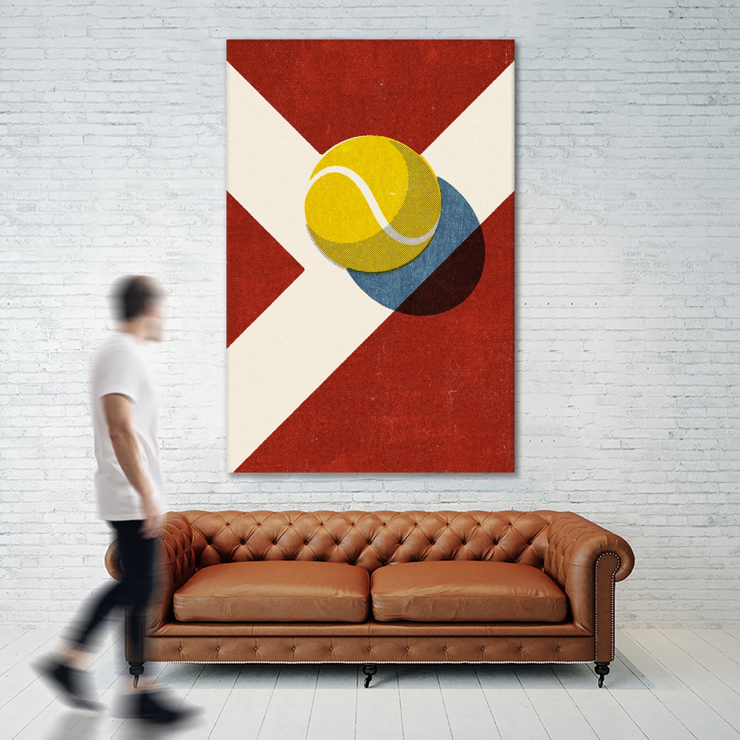 BALLS / Tennis (Clay Court) by Daniel Coulmann on GIANT ART - red digital painting