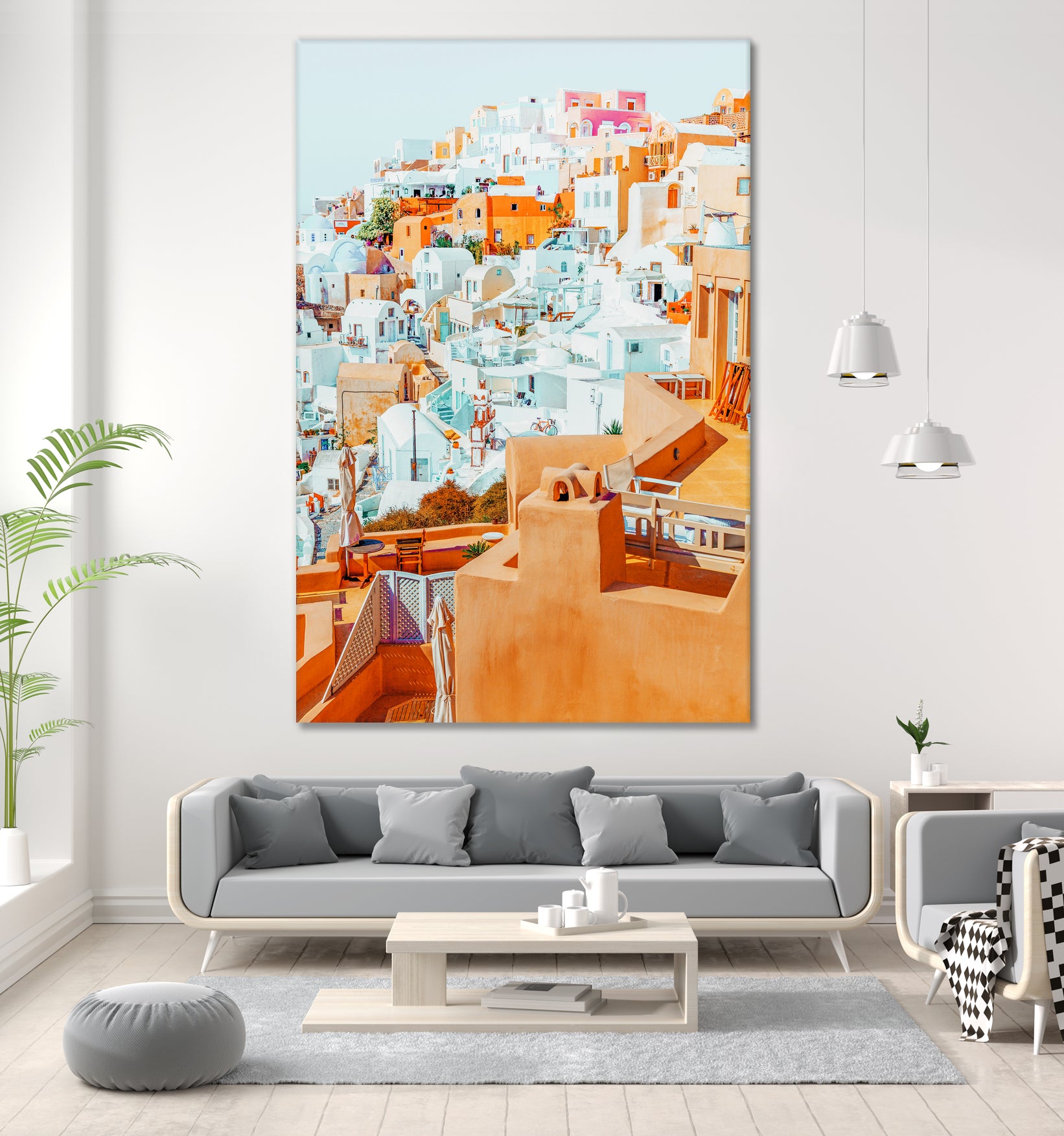 Santorini Vacay by Uma Gokhale on GIANT ART - orange photo illustration