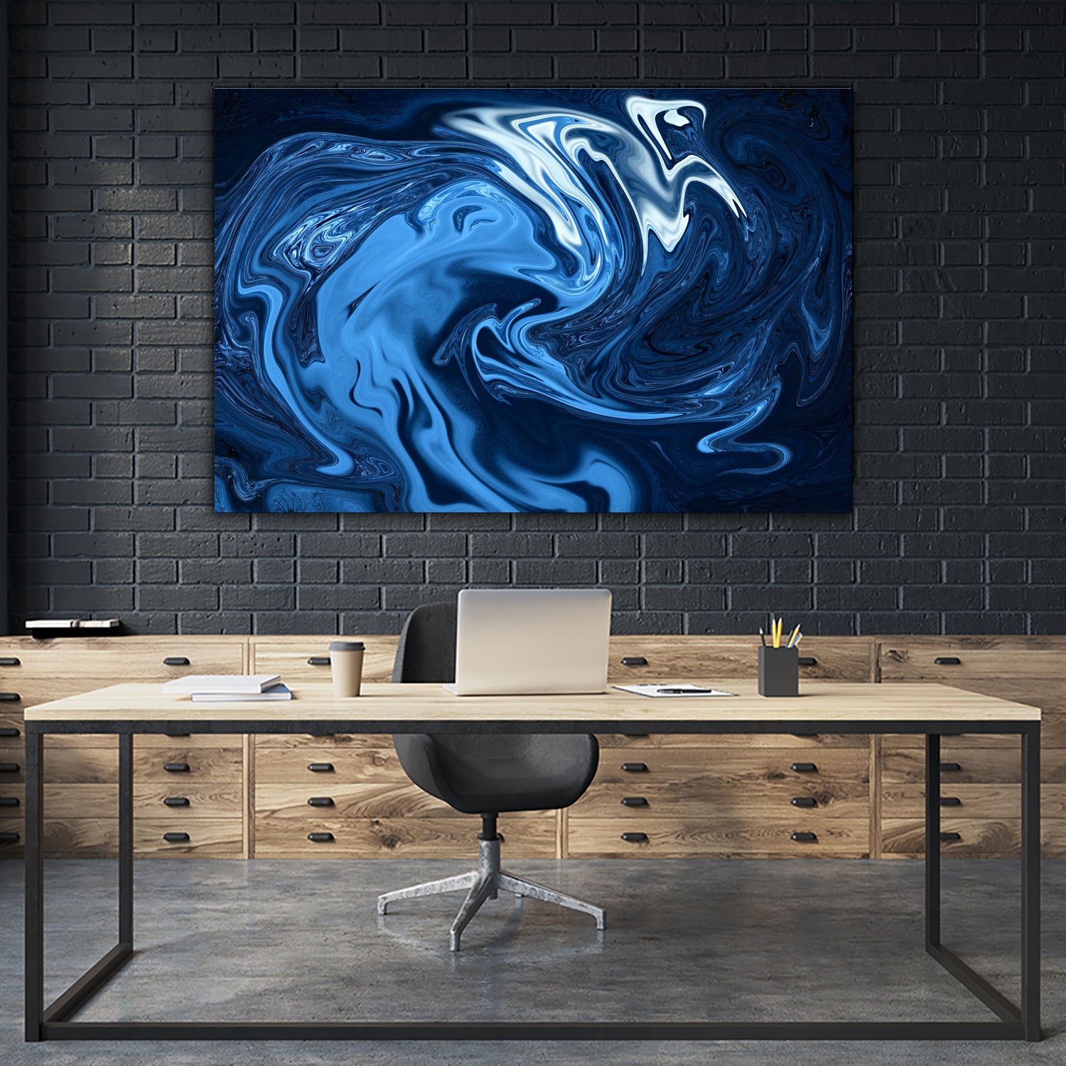 Abstract Marble Painting II by Amir Faysal on GIANT ART - blue digital painting