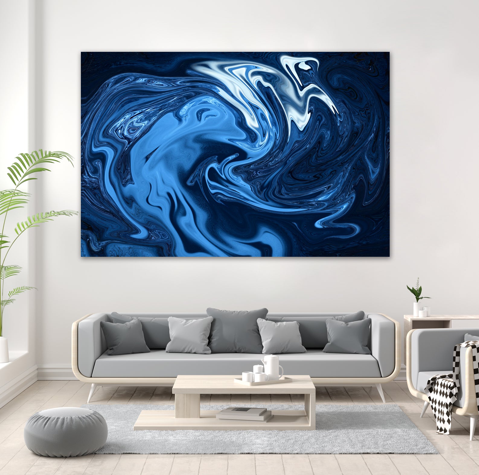 Abstract Marble Painting II by Amir Faysal on GIANT ART - blue digital painting