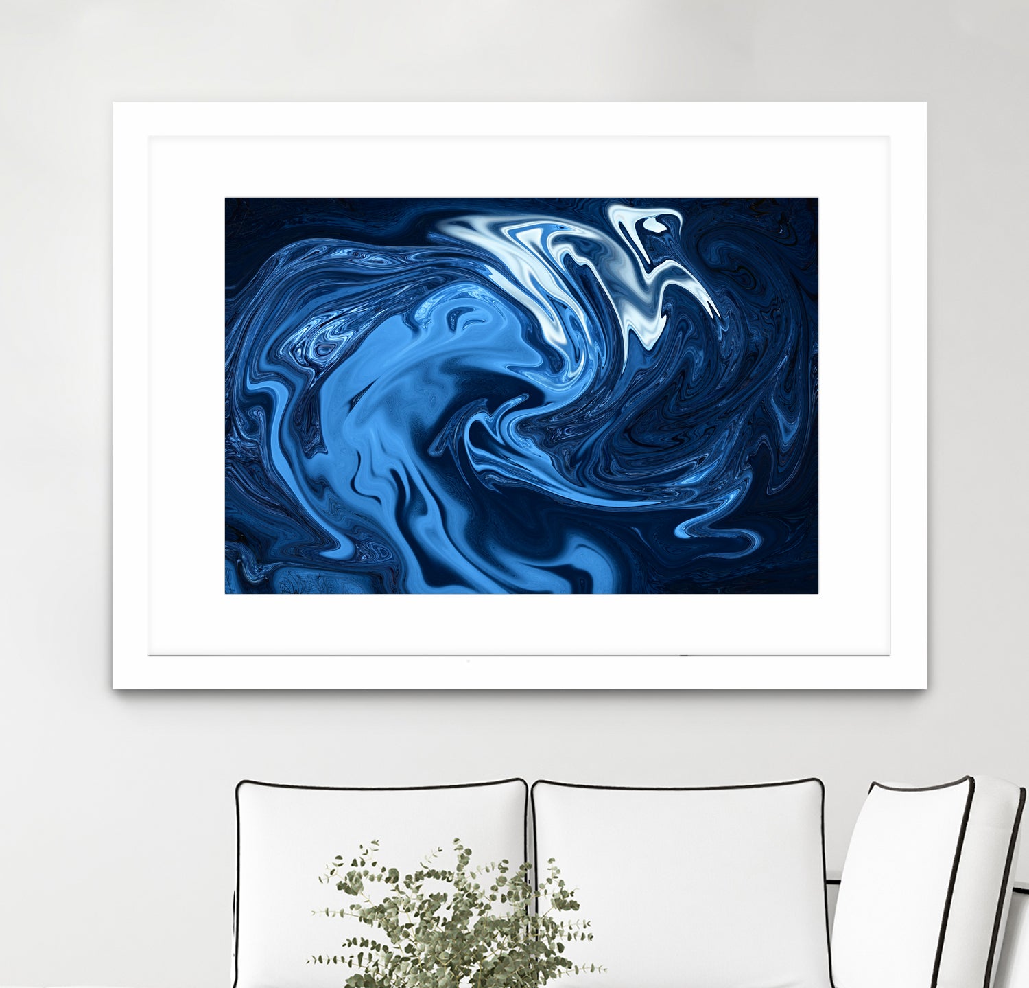 Abstract Marble Painting II by Amir Faysal on GIANT ART - blue digital painting