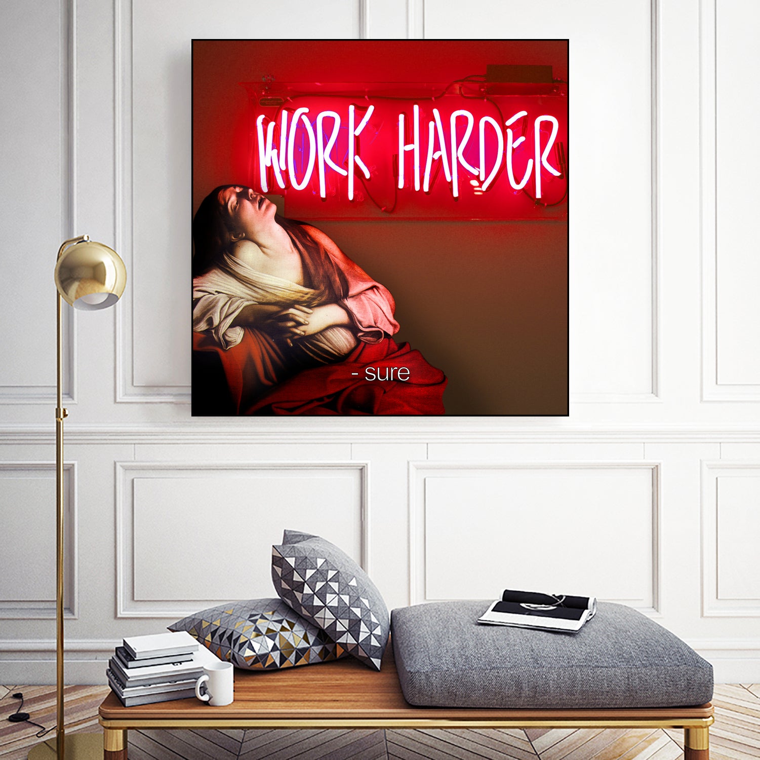 Work Harder by Mehmet Geren on GIANT ART - red photo manipulation