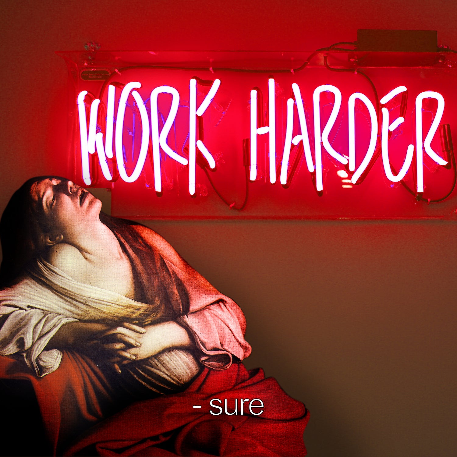 Work Harder by Mehmet Geren on GIANT ART - red photo manipulation