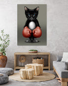 CAT BOXER 2017 by JUMALI KATANI on GIANT ART - black digital painting