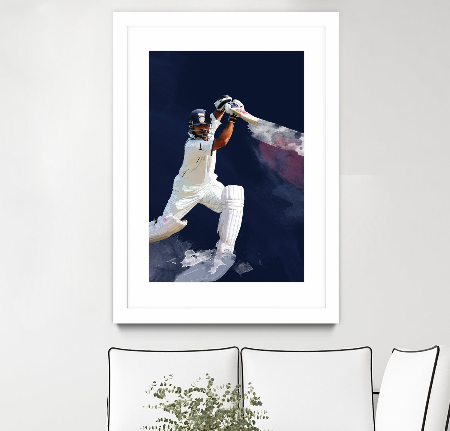 Sachin Tendulkar by Urvashi Suraiya on GIANT ART - blue digital painting