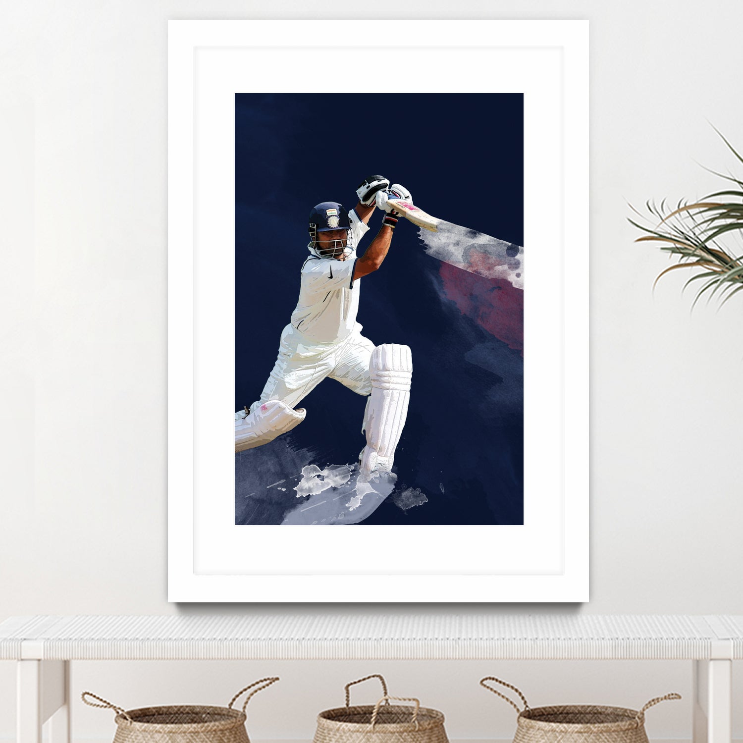 Sachin Tendulkar by Urvashi Suraiya on GIANT ART - blue digital painting