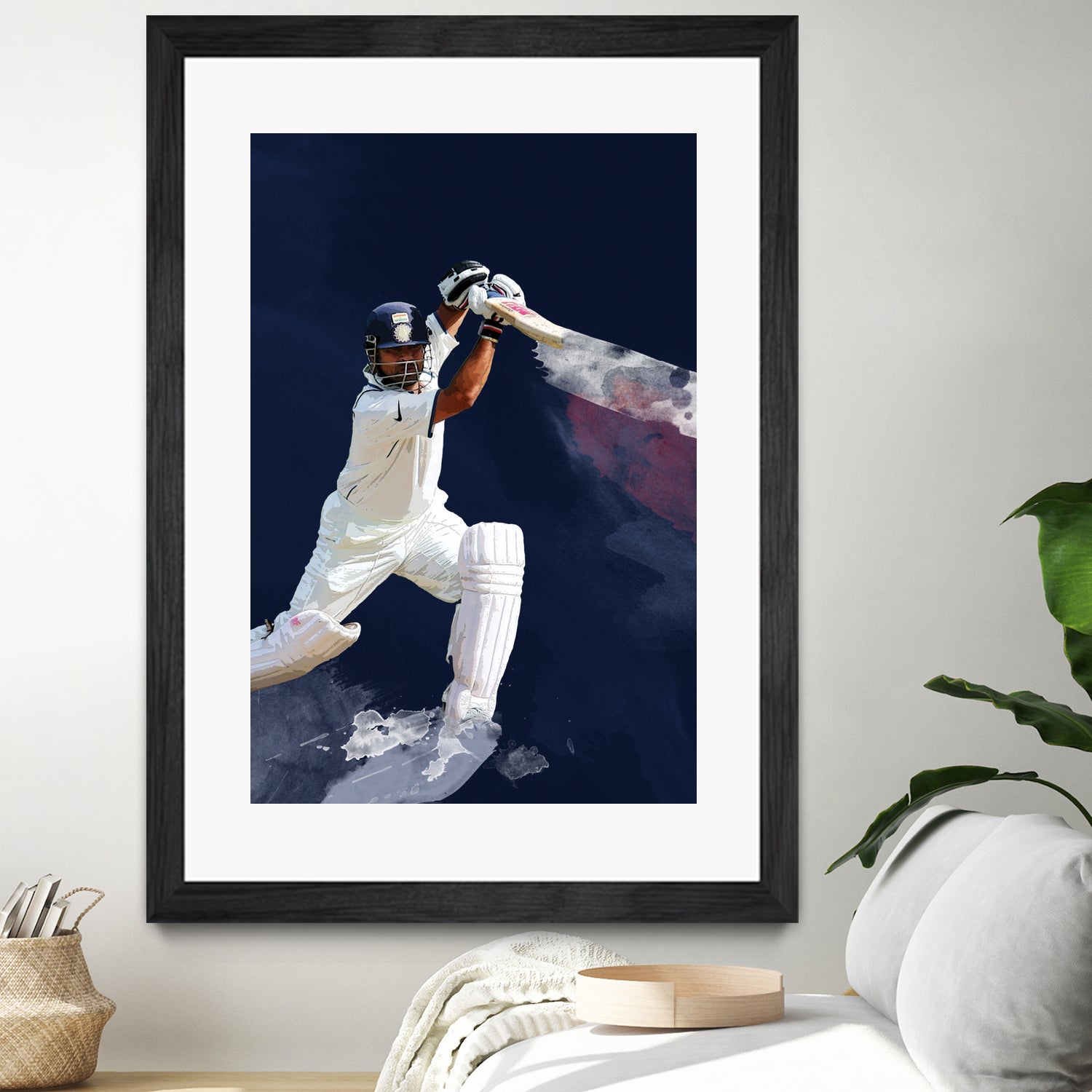 Sachin Tendulkar by Urvashi Suraiya on GIANT ART - blue digital painting