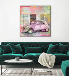 2CV Retro Car by Andrea Haase on GIANT ART - pink photo illustration