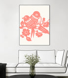 Love Birds Coral by Thomas Fernez on GIANT ART - pink digital drawing