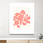 Love Birds Coral by Thomas Fernez on GIANT ART - pink digital drawing