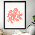 Love Birds Coral by Thomas Fernez on GIANT ART - pink digital drawing