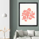 Love Birds Coral by Thomas Fernez on GIANT ART - pink digital drawing