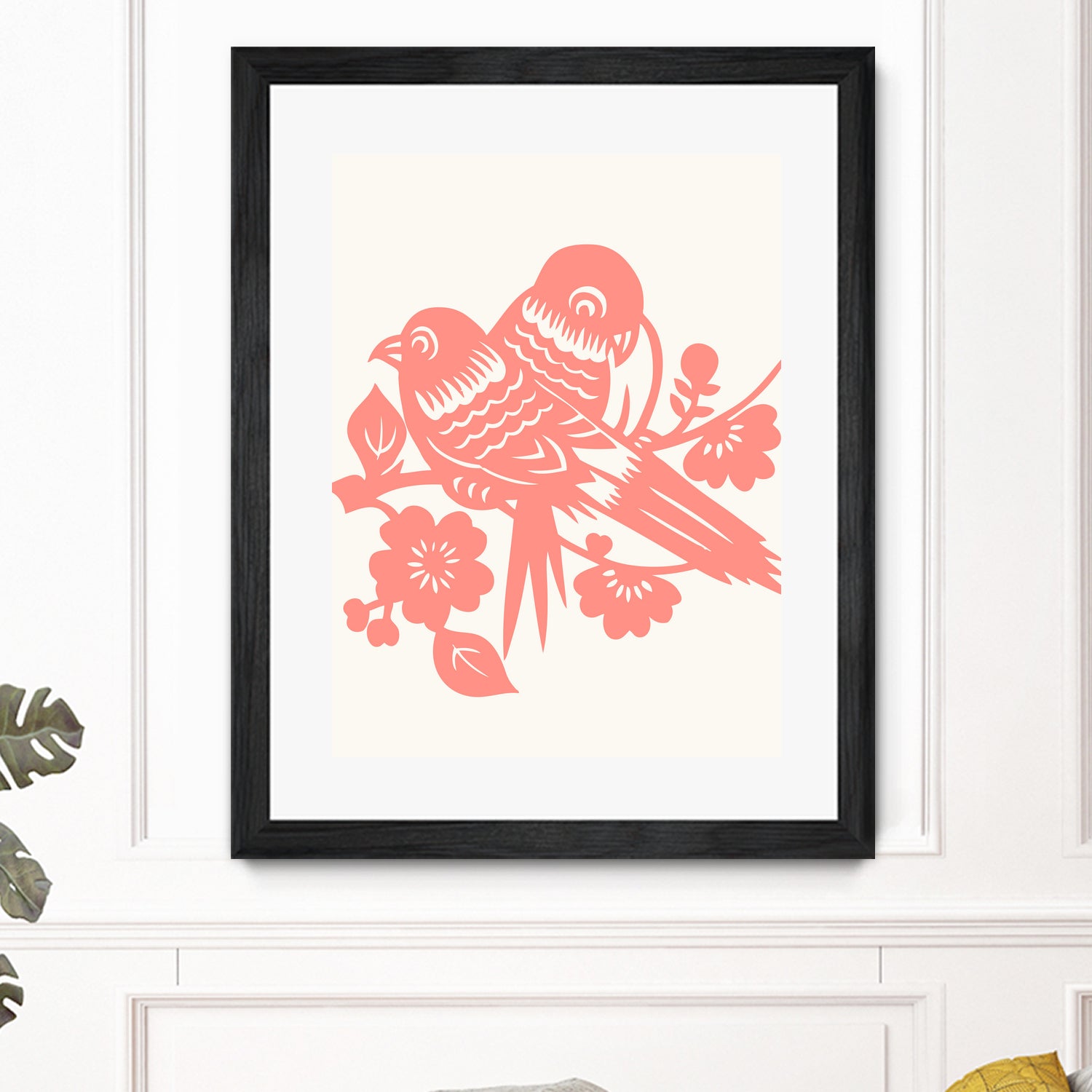 Love Birds Coral by Thomas Fernez on GIANT ART - pink digital drawing