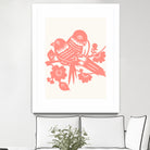 Love Birds Coral by Thomas Fernez on GIANT ART - pink digital drawing