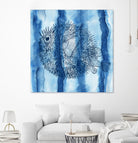 Puffer Fish Shibori by Thomas Fernez on GIANT ART - blue digital drawing