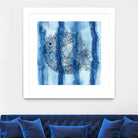 Puffer Fish Shibori by Thomas Fernez on GIANT ART - blue digital drawing