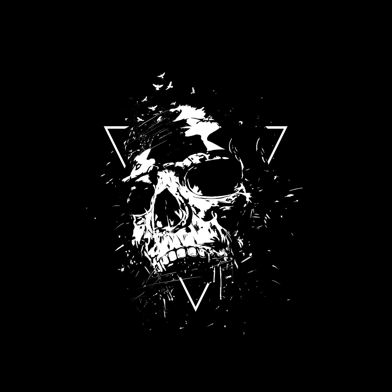 Skull X (bw) by Solti Balázs on GIANT ART - black digital painting