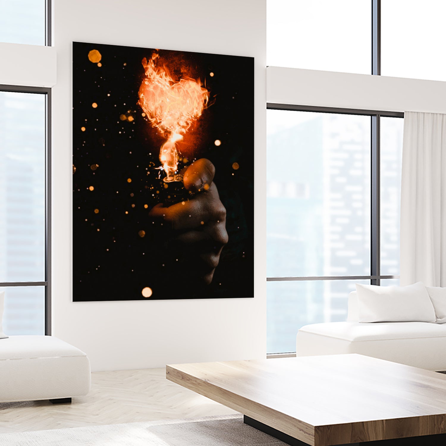 Heart On Fire by GEN Z by Rigaud Mickaël on GIANT ART - orange photo illustration