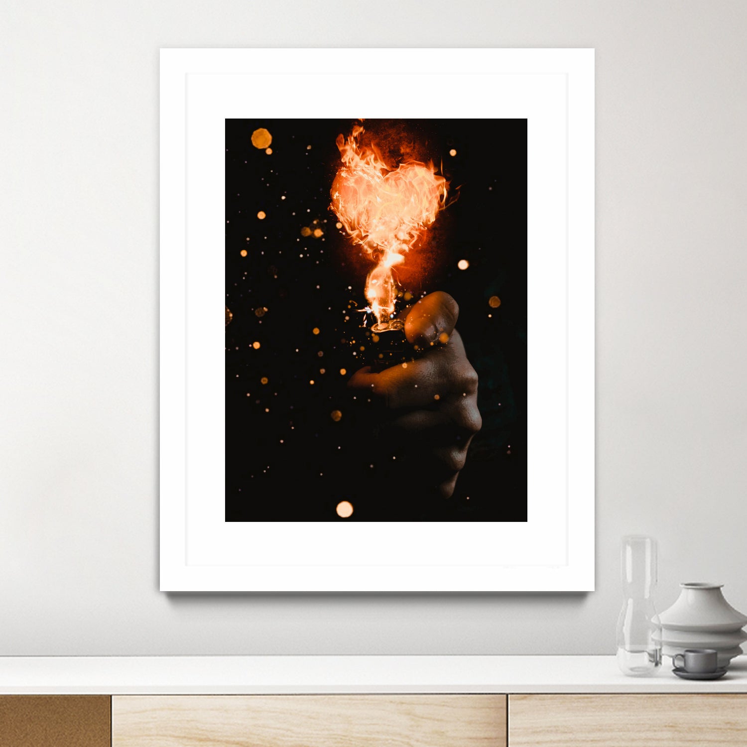 Heart On Fire by GEN Z by Rigaud Mickaël on GIANT ART - orange photo illustration