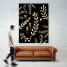 Gold Leaves Pattern #1 #drawing #decor #art by Anita & Bella Jantz on GIANT ART - brown digital drawing