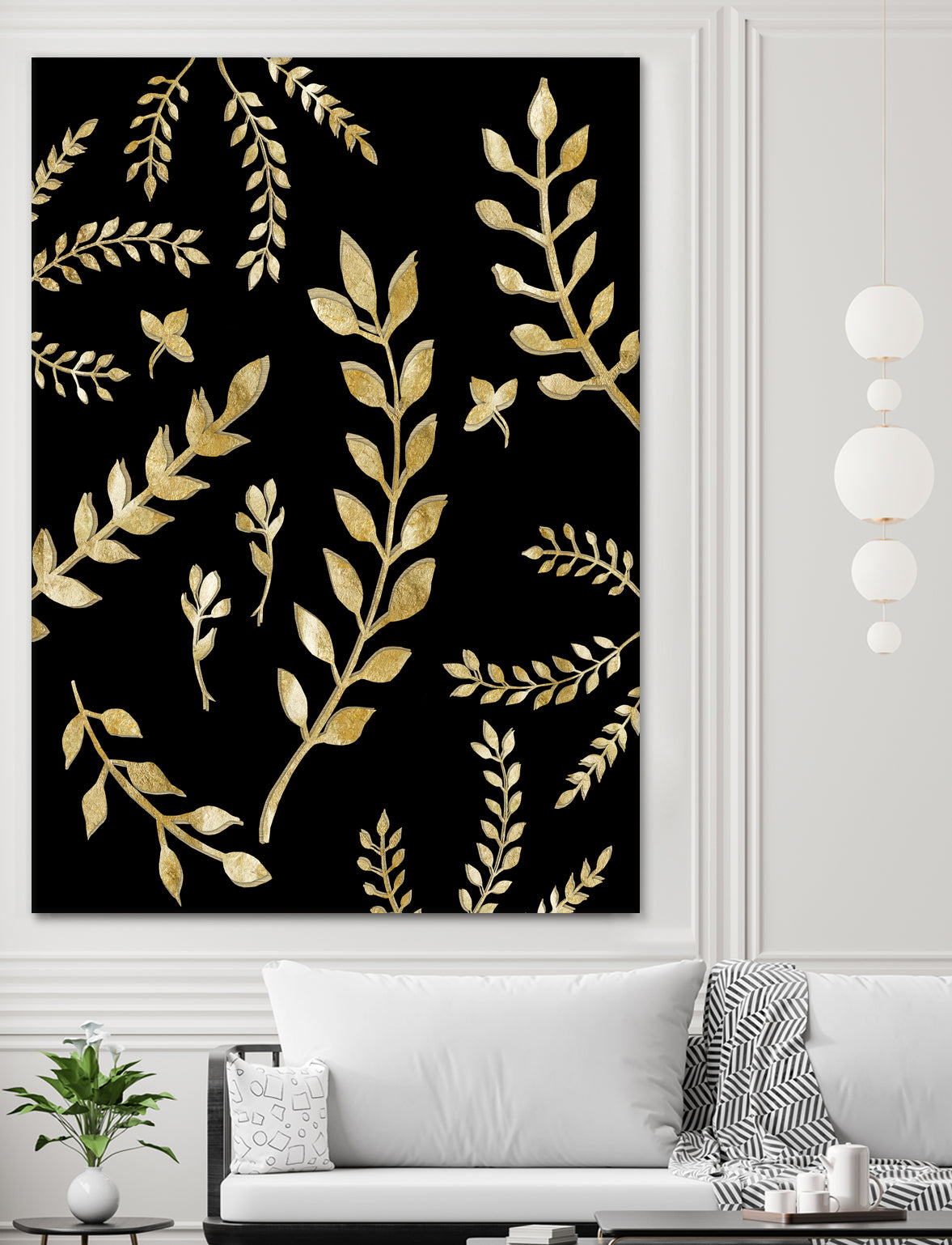 Gold Leaves Pattern #1 #drawing #decor #art by Anita & Bella Jantz on GIANT ART - brown digital drawing