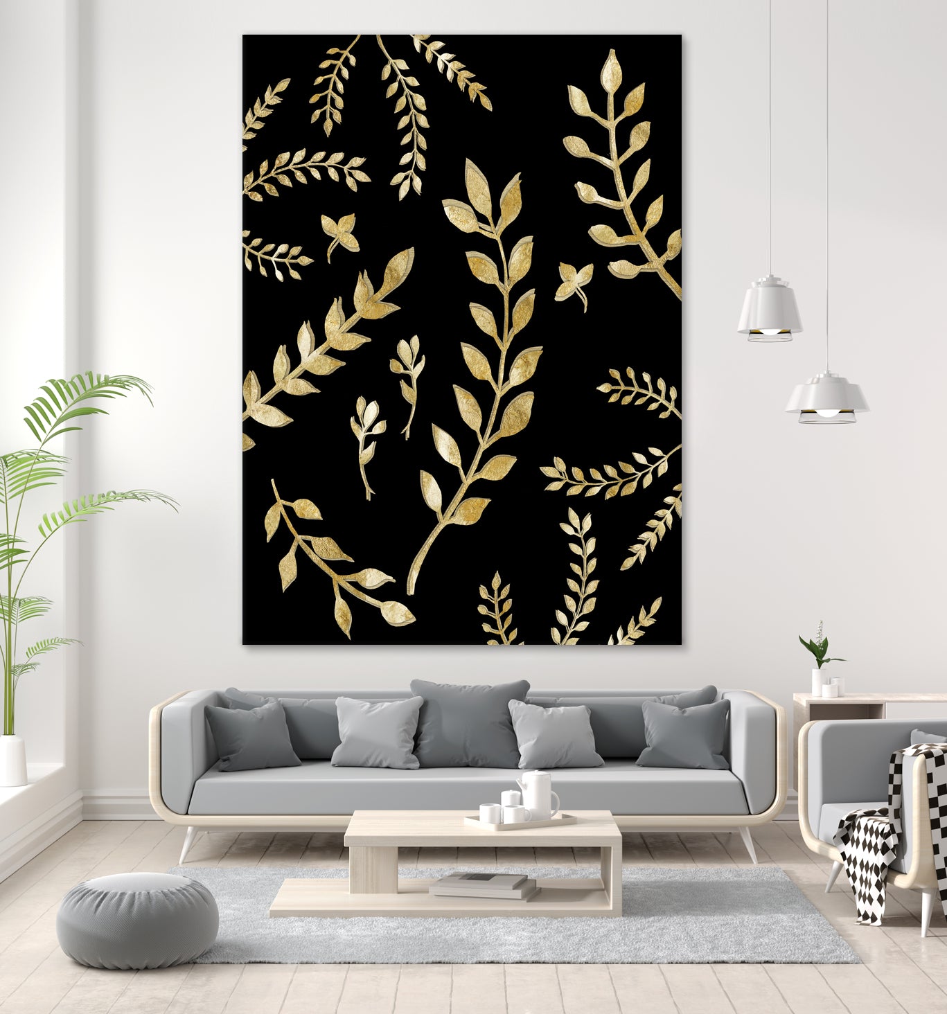 Gold Leaves Pattern #1 #drawing #decor #art by Anita & Bella Jantz on GIANT ART - brown digital drawing