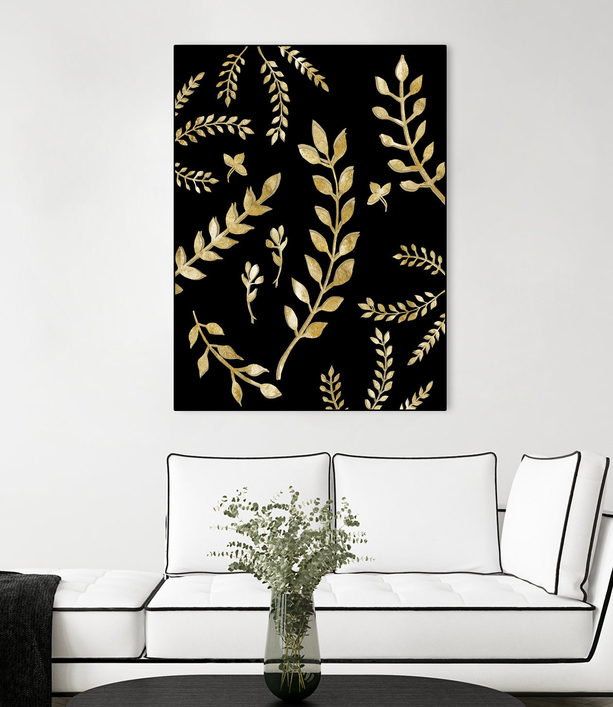 Gold Leaves Pattern #1 #drawing #decor #art by Anita & Bella Jantz on GIANT ART - brown digital drawing