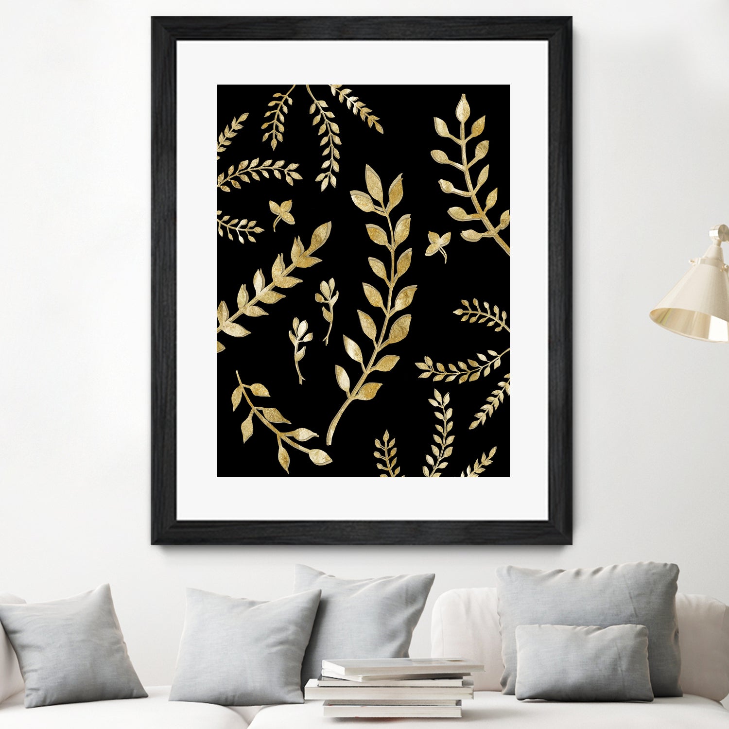 Gold Leaves Pattern #1 #drawing #decor #art by Anita & Bella Jantz on GIANT ART - brown digital drawing