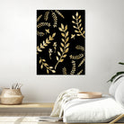 Gold Leaves Pattern #1 #drawing #decor #art by Anita & Bella Jantz on GIANT ART - brown digital drawing