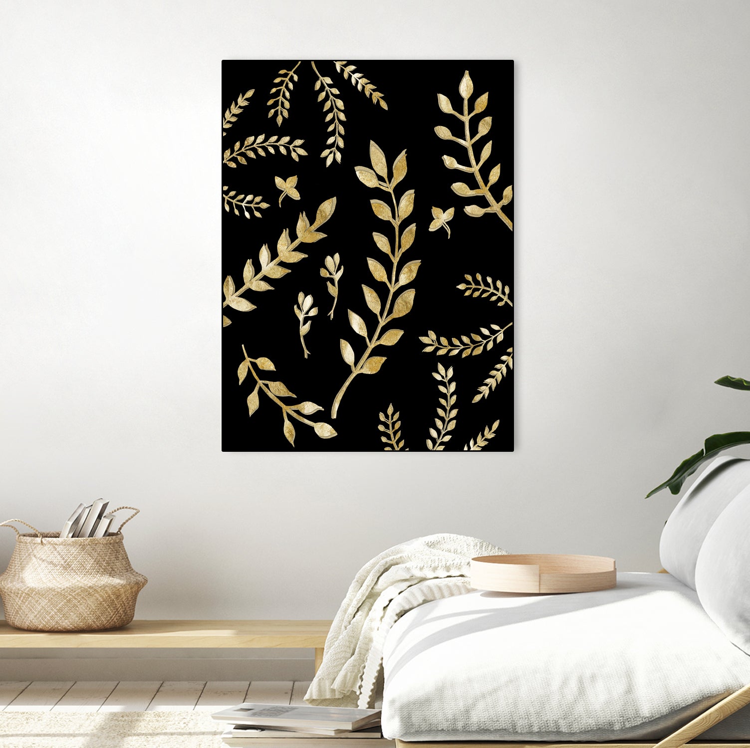 Gold Leaves Pattern #1 #drawing #decor #art by Anita & Bella Jantz on GIANT ART - brown digital drawing