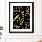 Gold Leaves Pattern #1 #drawing #decor #art by Anita & Bella Jantz on GIANT ART - brown digital drawing