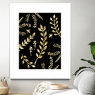 Gold Leaves Pattern #1 #drawing #decor #art by Anita & Bella Jantz on GIANT ART - brown digital drawing