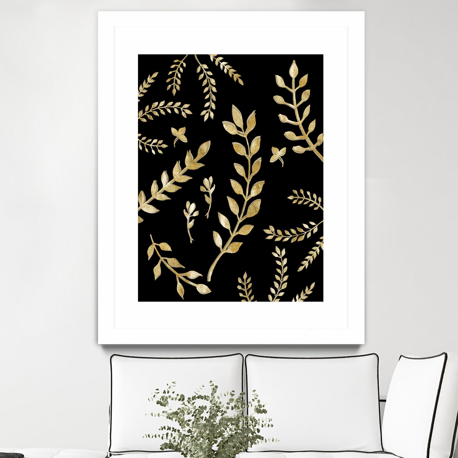 Gold Leaves Pattern #1 #drawing #decor #art by Anita & Bella Jantz on GIANT ART - brown digital drawing