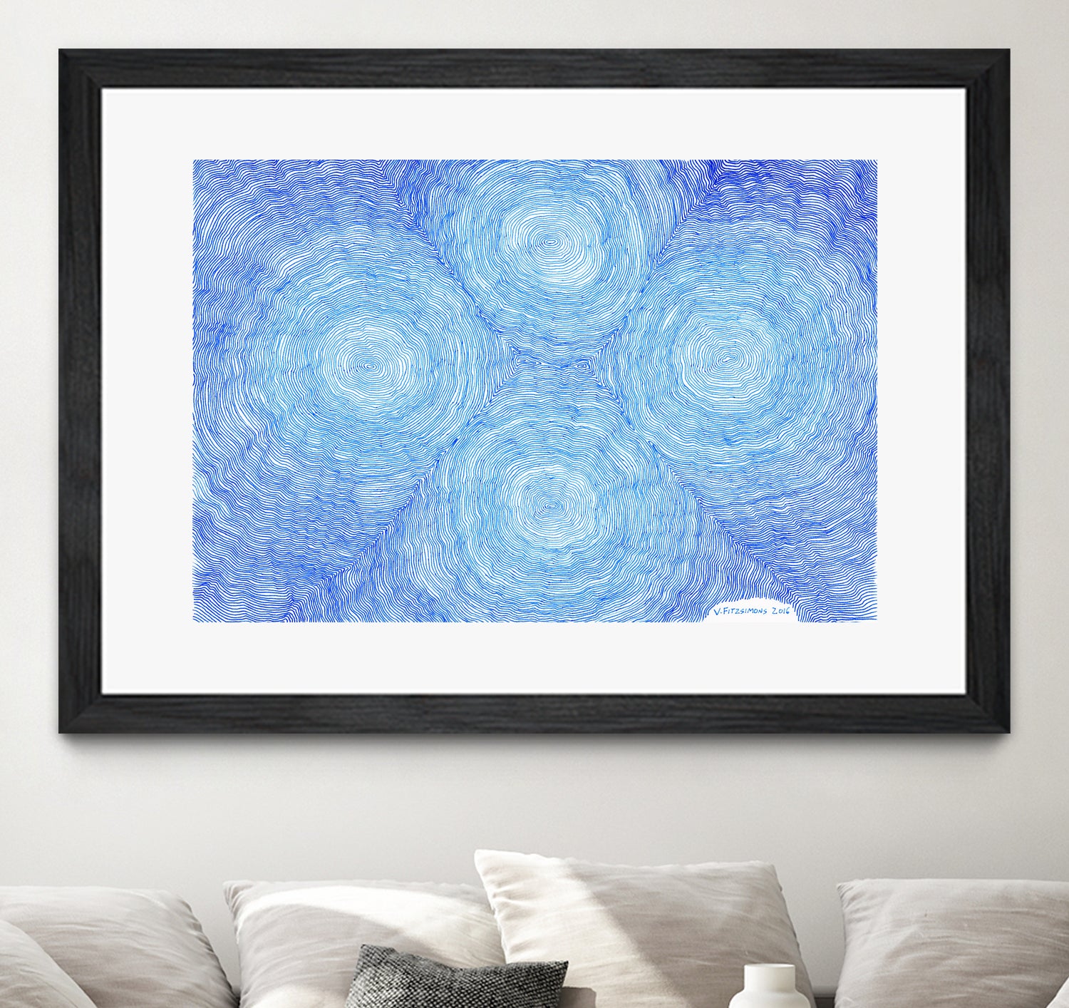 Blue ripples, four loci by Victor Fitzsimons on GIANT ART - blue mixed media