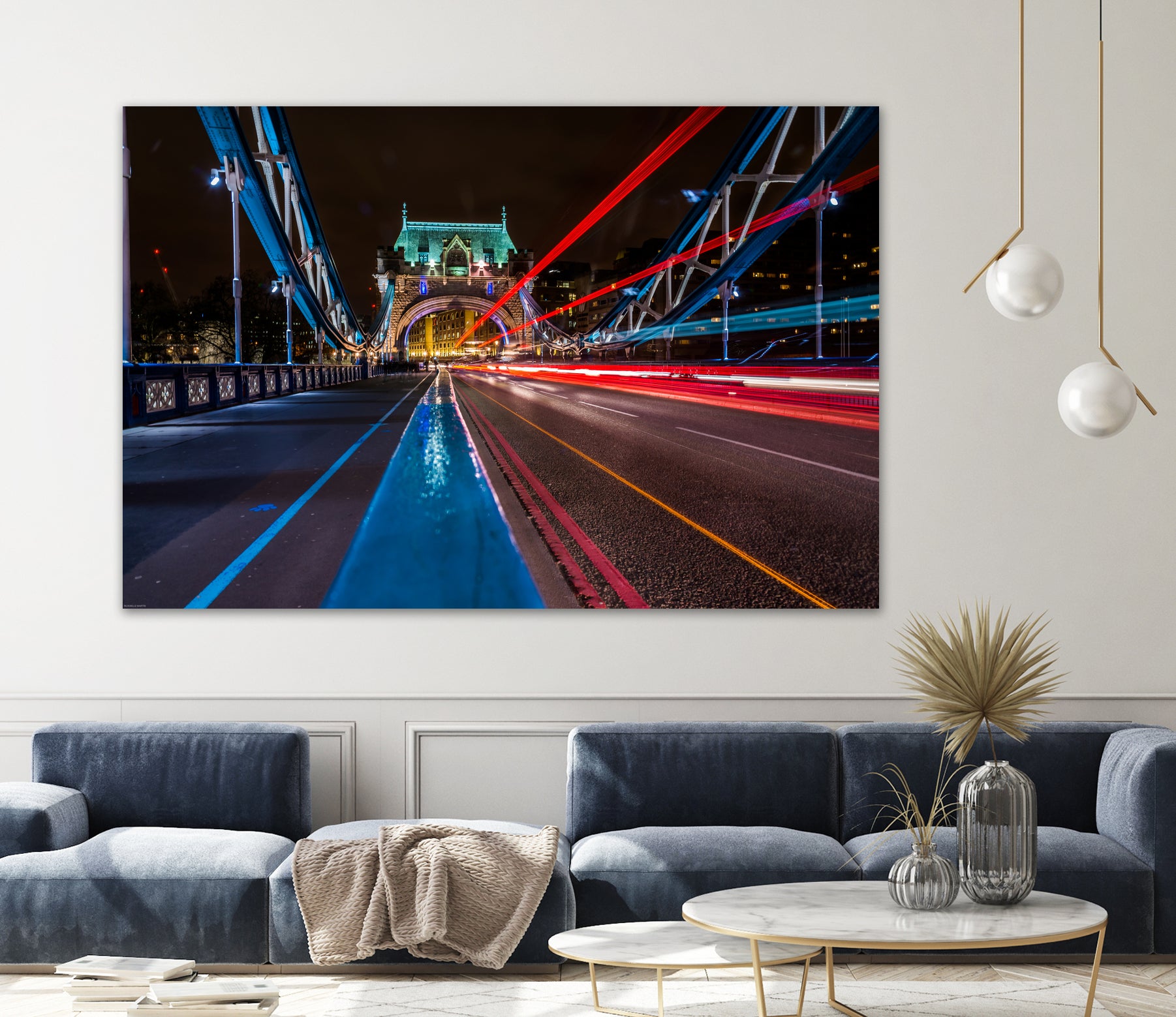 Lighttrails Tower Bridge by Reziebelle Martin on GIANT ART - red photo illustration