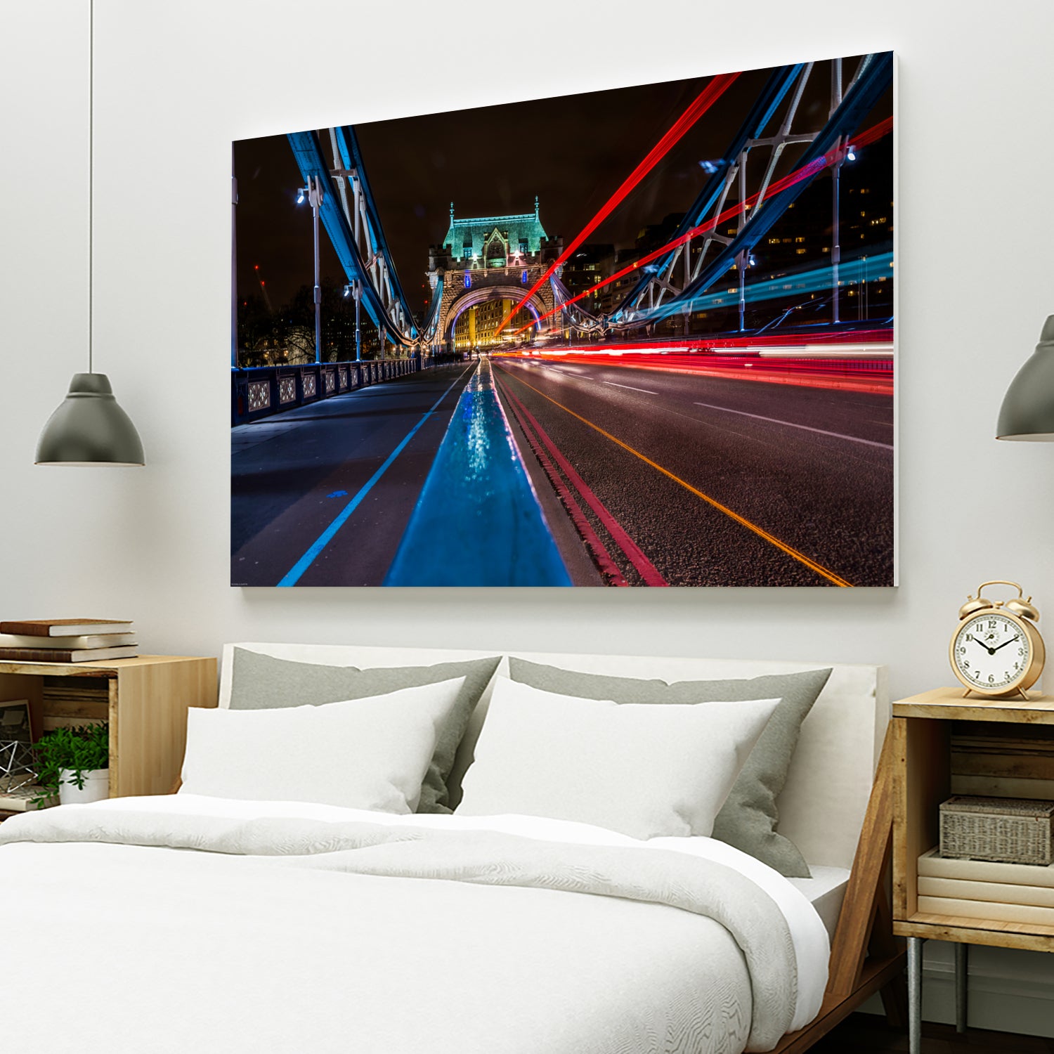 Lighttrails Tower Bridge by Reziebelle Martin on GIANT ART - red photo illustration