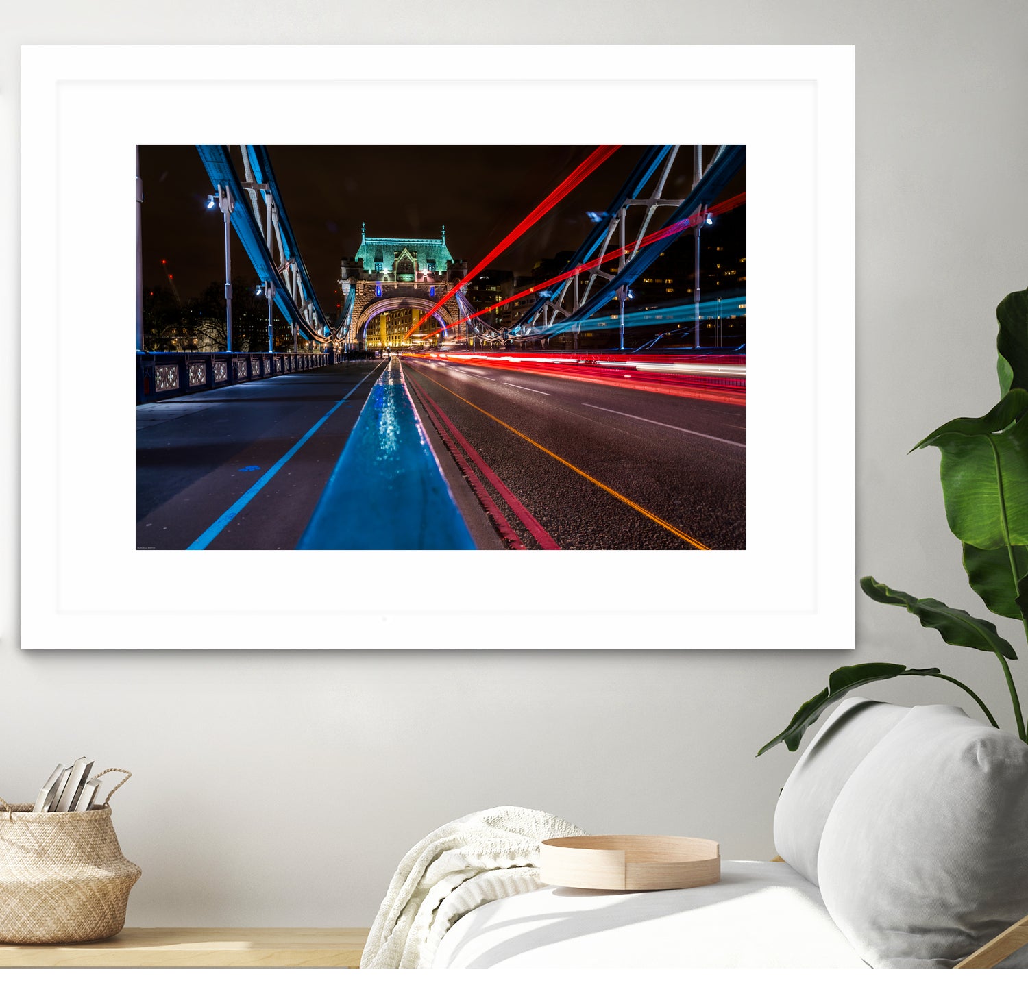 Lighttrails Tower Bridge by Reziebelle Martin on GIANT ART - red photo illustration