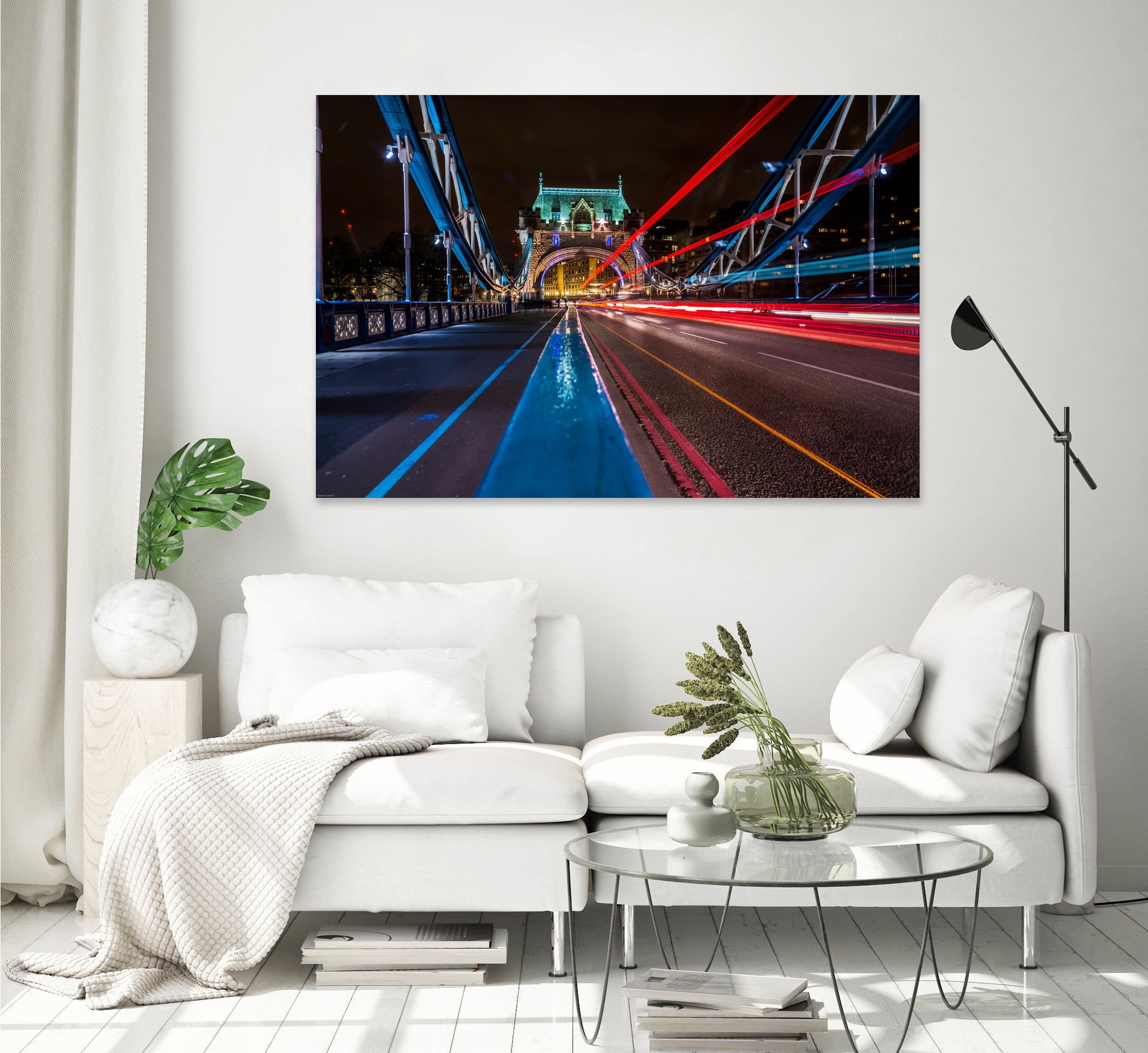 Lighttrails Tower Bridge by Reziebelle Martin on GIANT ART - red photo illustration