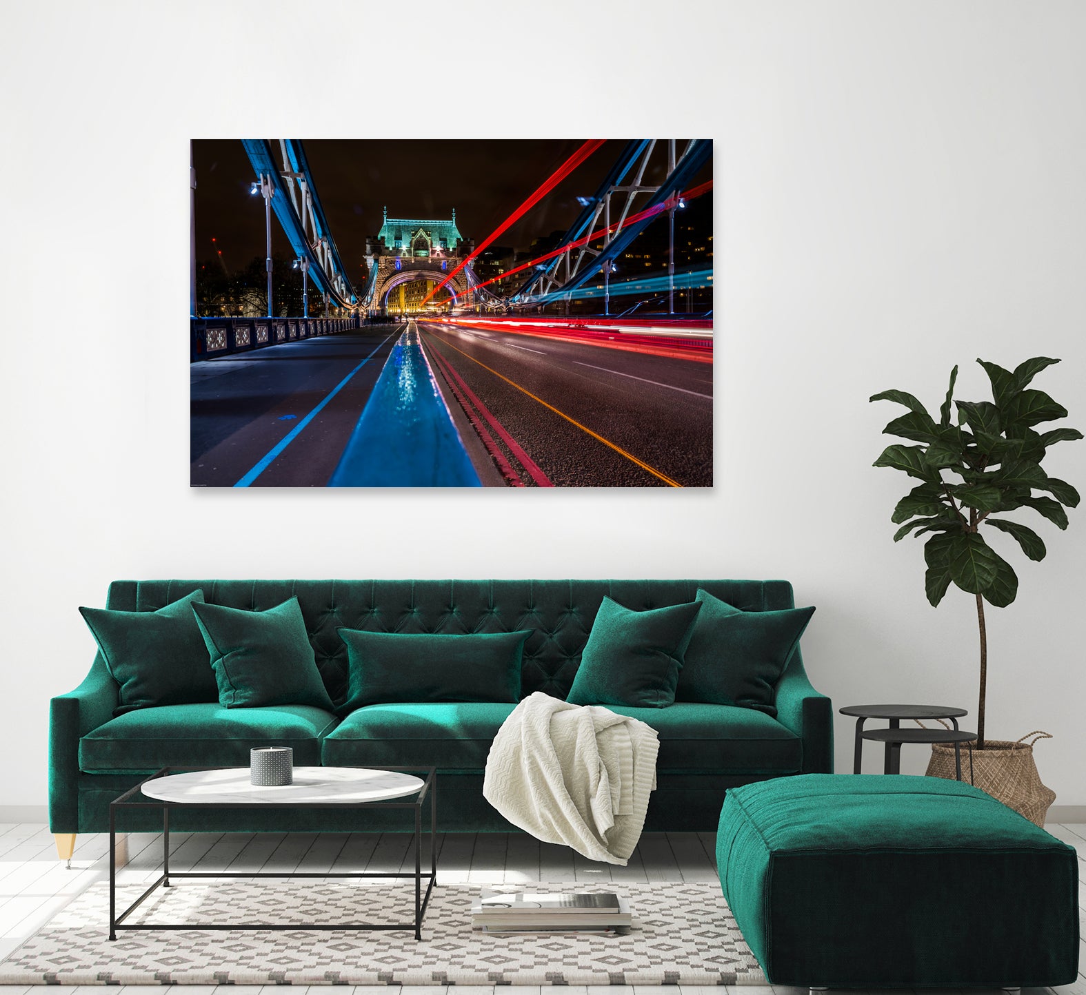 Lighttrails Tower Bridge by Reziebelle Martin on GIANT ART - red photo illustration